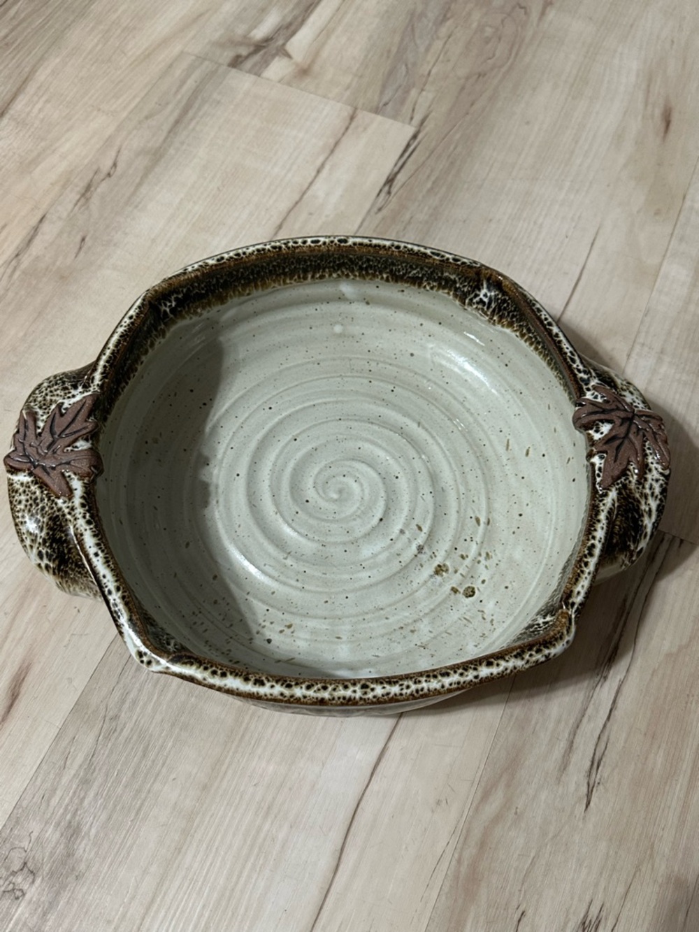 Alewine Pottery Leaf Baker Large‎ Handthrown Ceramic Pottery Baking Dish Artisan